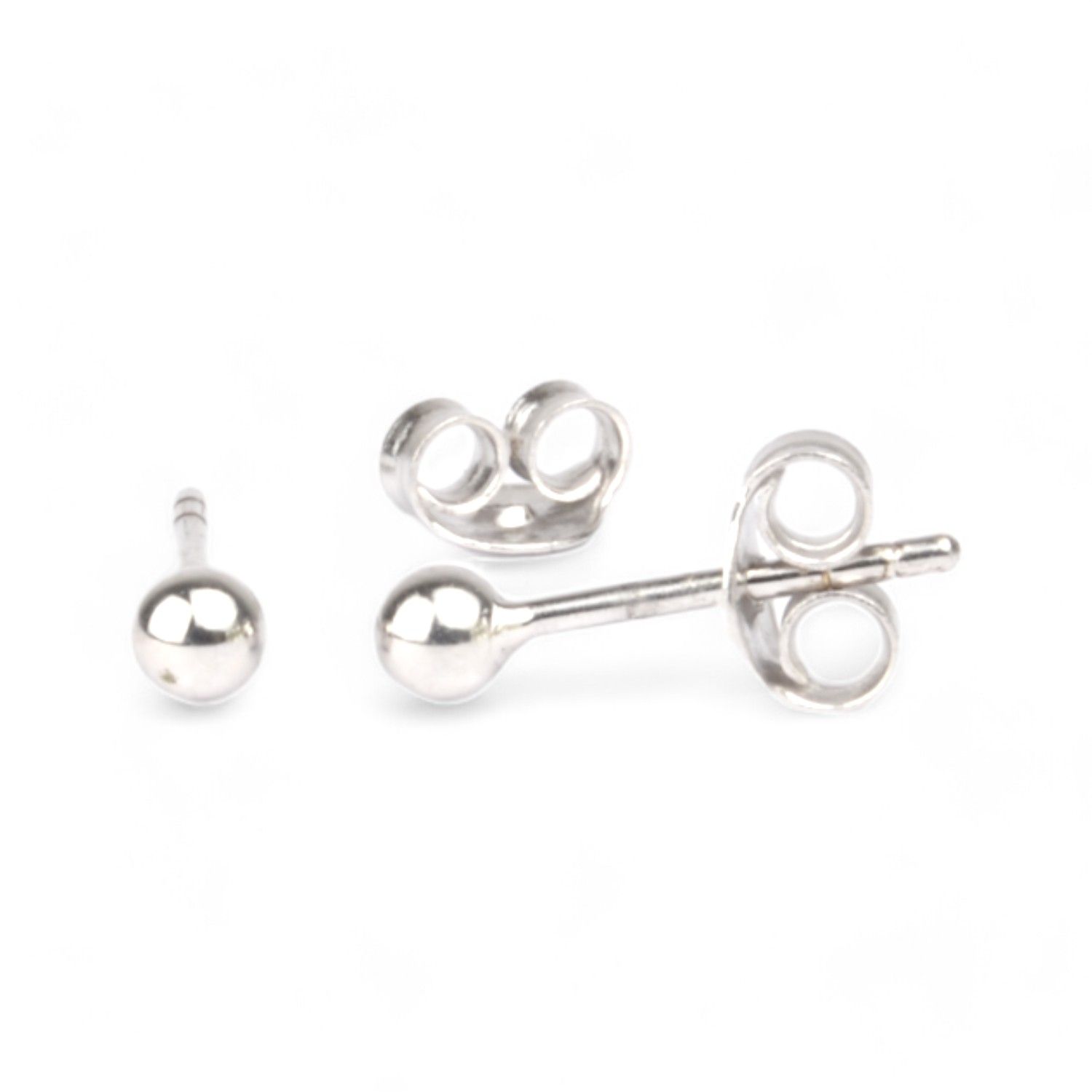 Schmidt Ohrstecker Kugel 3mm aus 925 Silber für Damen, Herren und Kinder – silberfarbener Ohrschmuck