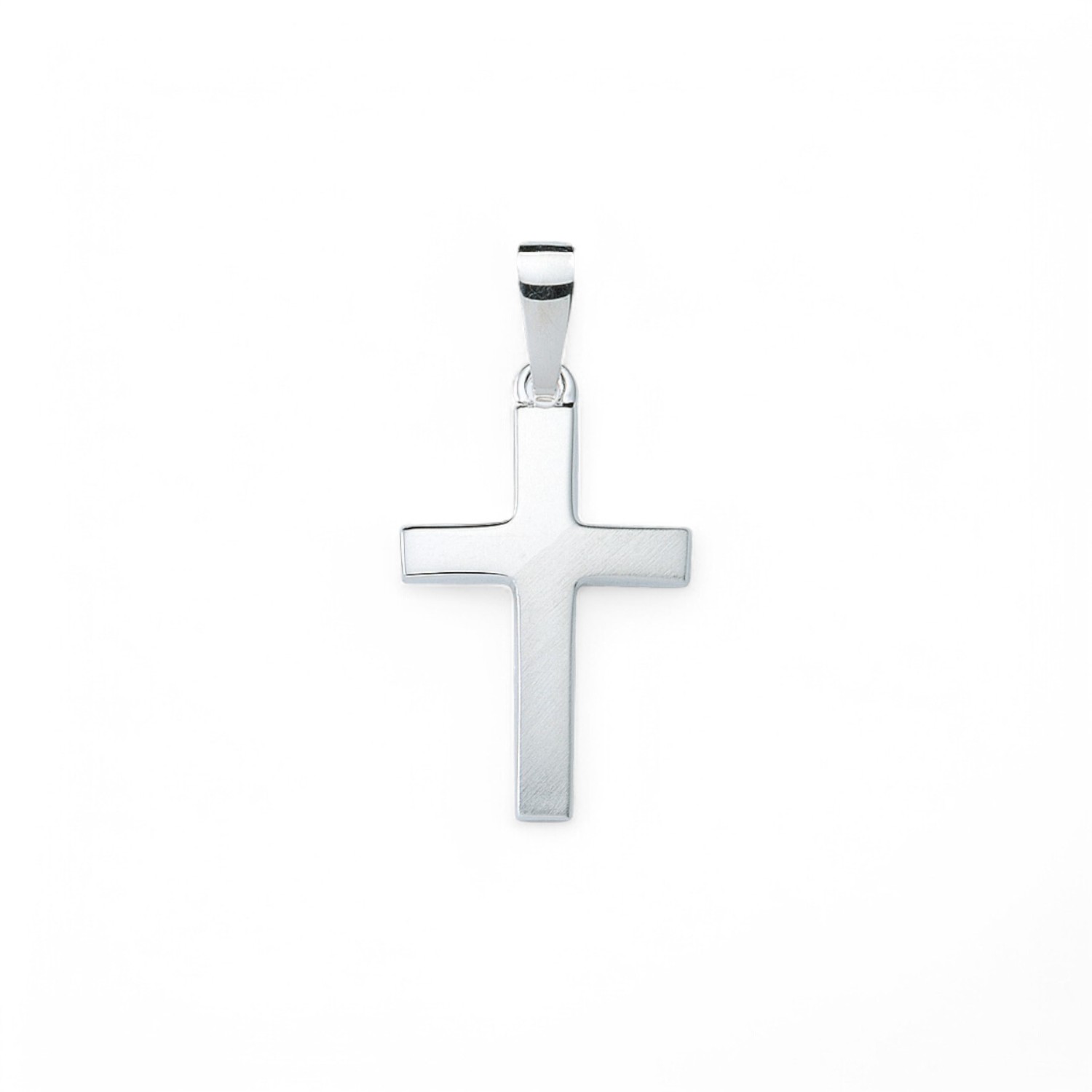 Schmidt Kreuz Anhänger aus 925 Silber für Damen, Herren und Kinder, 13,2x9,5mm, silberfarben