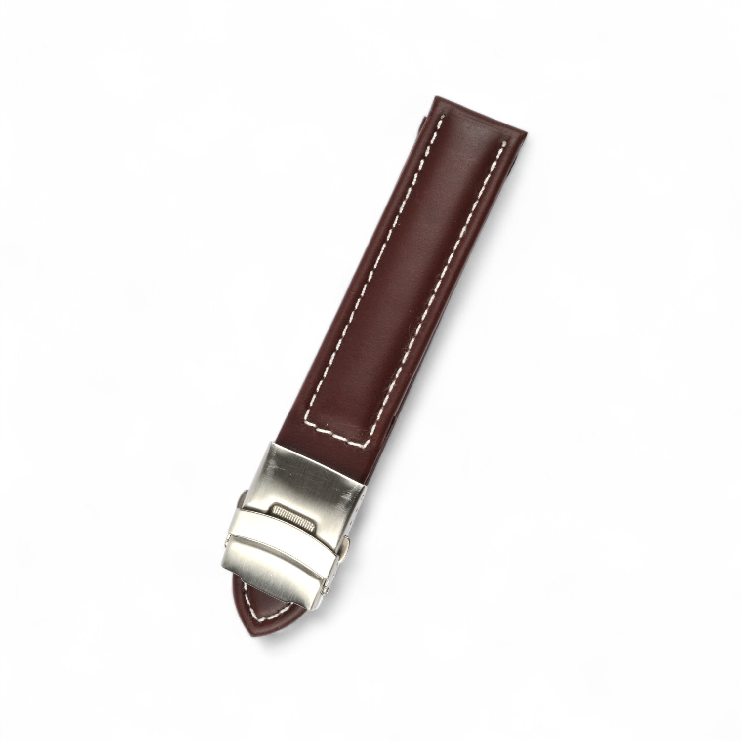 Schmidt Lederband braun 20mm mit Edelstahl Faltschließe, Unisex