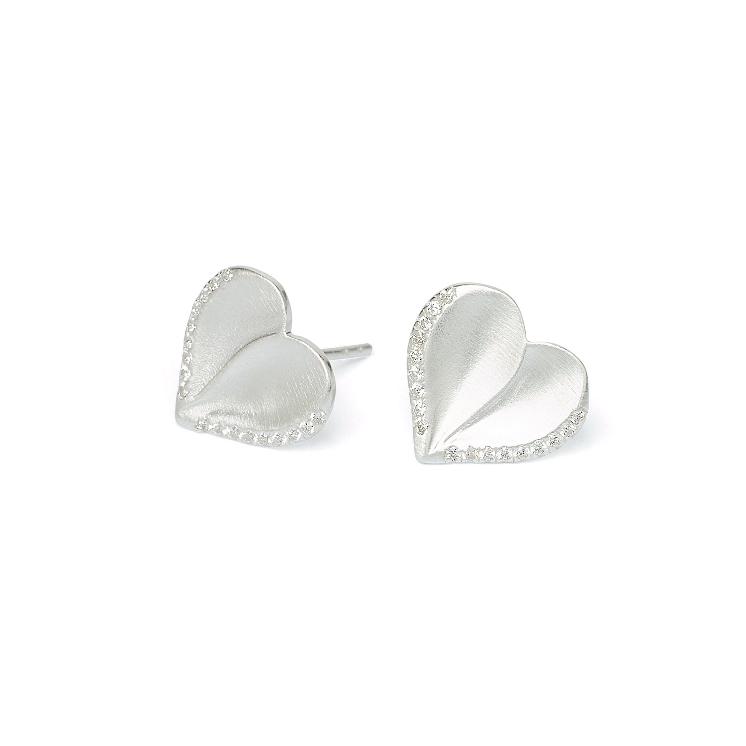 BERND WOLF Ohrstecker Corasan aus 925 Silber mit Zirkonia, 11x12mm, eleganter Damenschmuck in Silberfarben