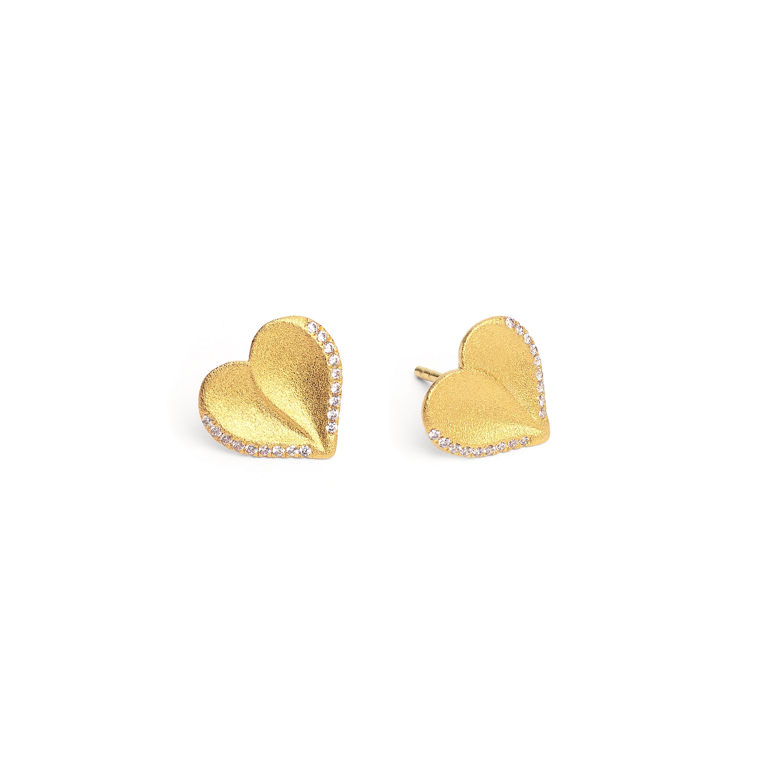 BERND WOLF Corasan Ohrstecker für Damen, 925 Silber vergoldet, Zirkonia, 11x12mm