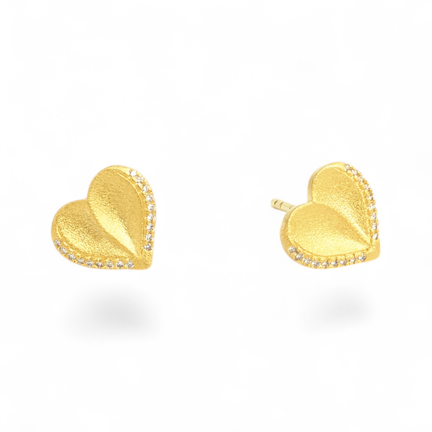 BERND WOLF Corasini Ohrstecker Herz vergoldet 925 Silber mit Zirkonia für Damen, 9mm goldfarben
