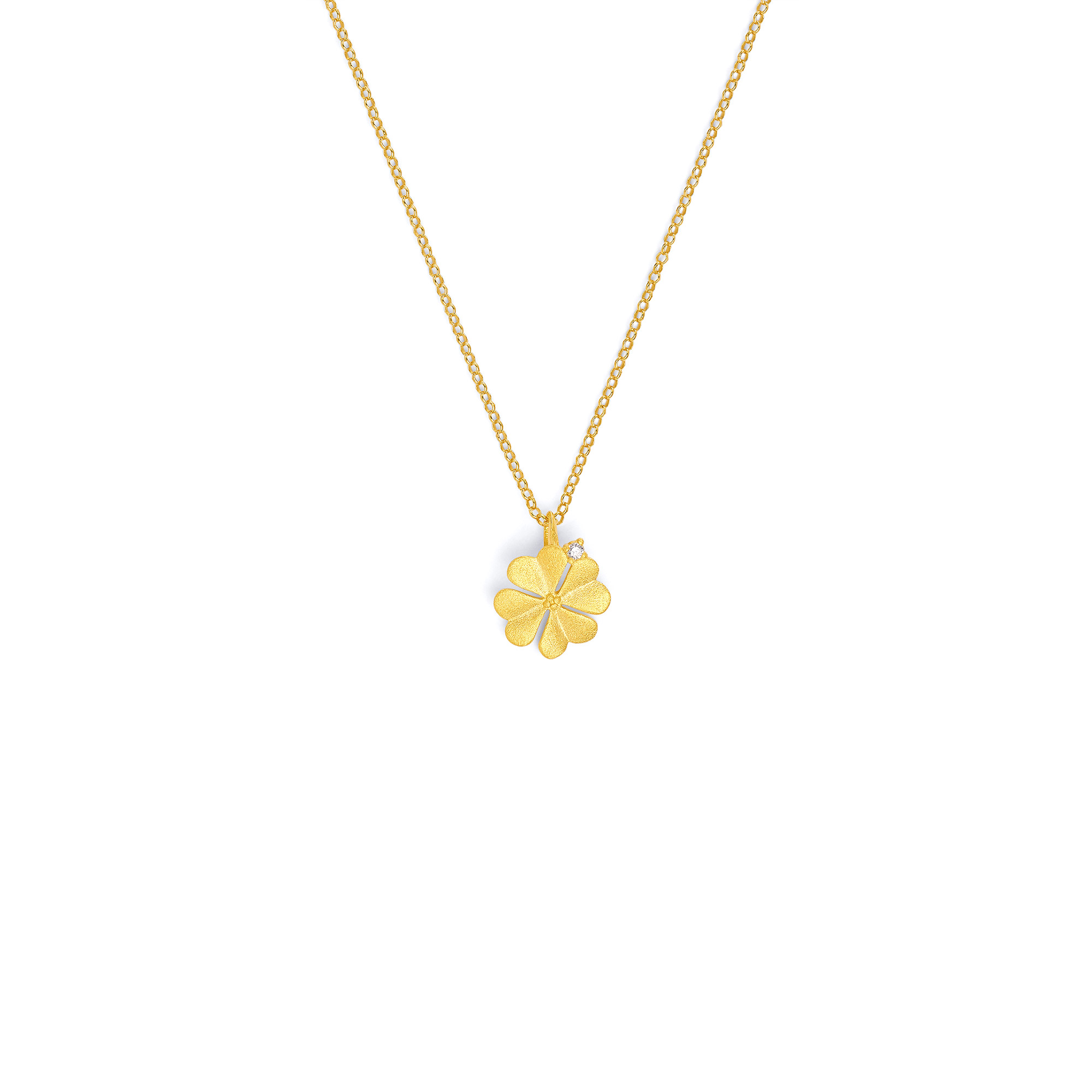 Kleenika Kette von BERND WOLF für Damen, 12mm, goldfarben, 925 Silber vergoldet, Zirkonia, 45cm lang
