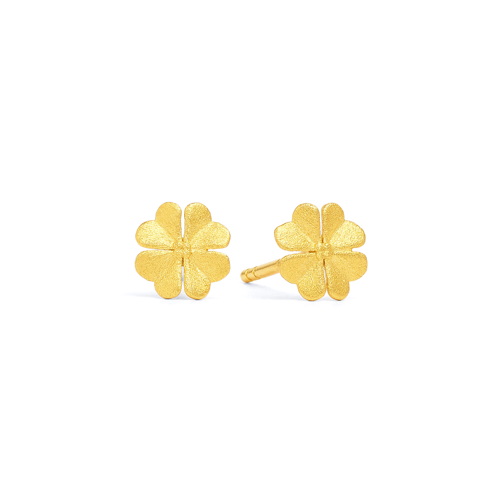 Kleenis Ohrstecker von BERND WOLF, 24-Karat goldplattiert, 7mm, Damen Ohrschmuck aus 925 Silber, goldfarben