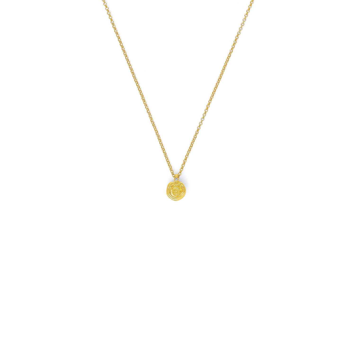 BERND WOLF Kette Rosedia für Damen, 925 Silber vergoldet, 42+3cm, diamantgeschliffen, goldfarben