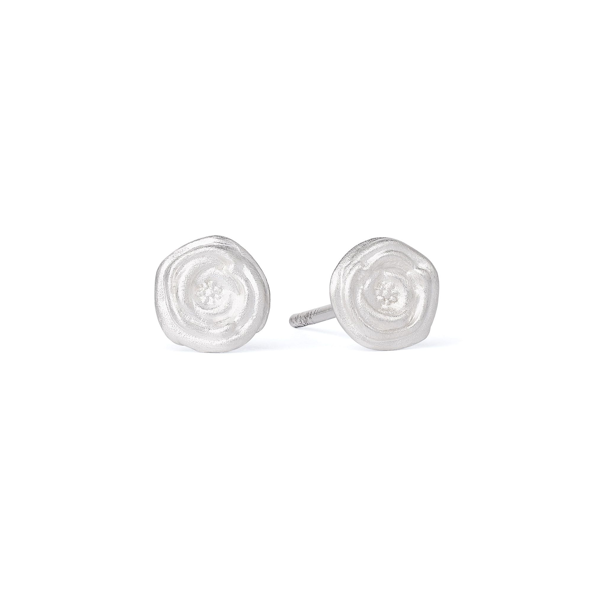 BERND WOLF Rosa Ohrstecker aus 925 Silber für Damen, ca. 7mm, eleganter Ohrschmuck in Silberfarbe