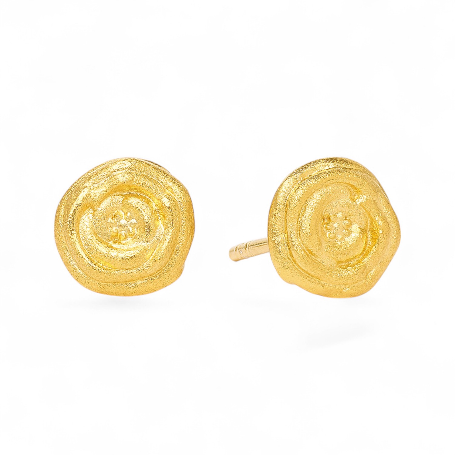 BERND WOLF Rosadia Ohrstecker Damen 6,3mm goldfarben aus 925 Silber vergoldet – eleganter Ohrschmuck
