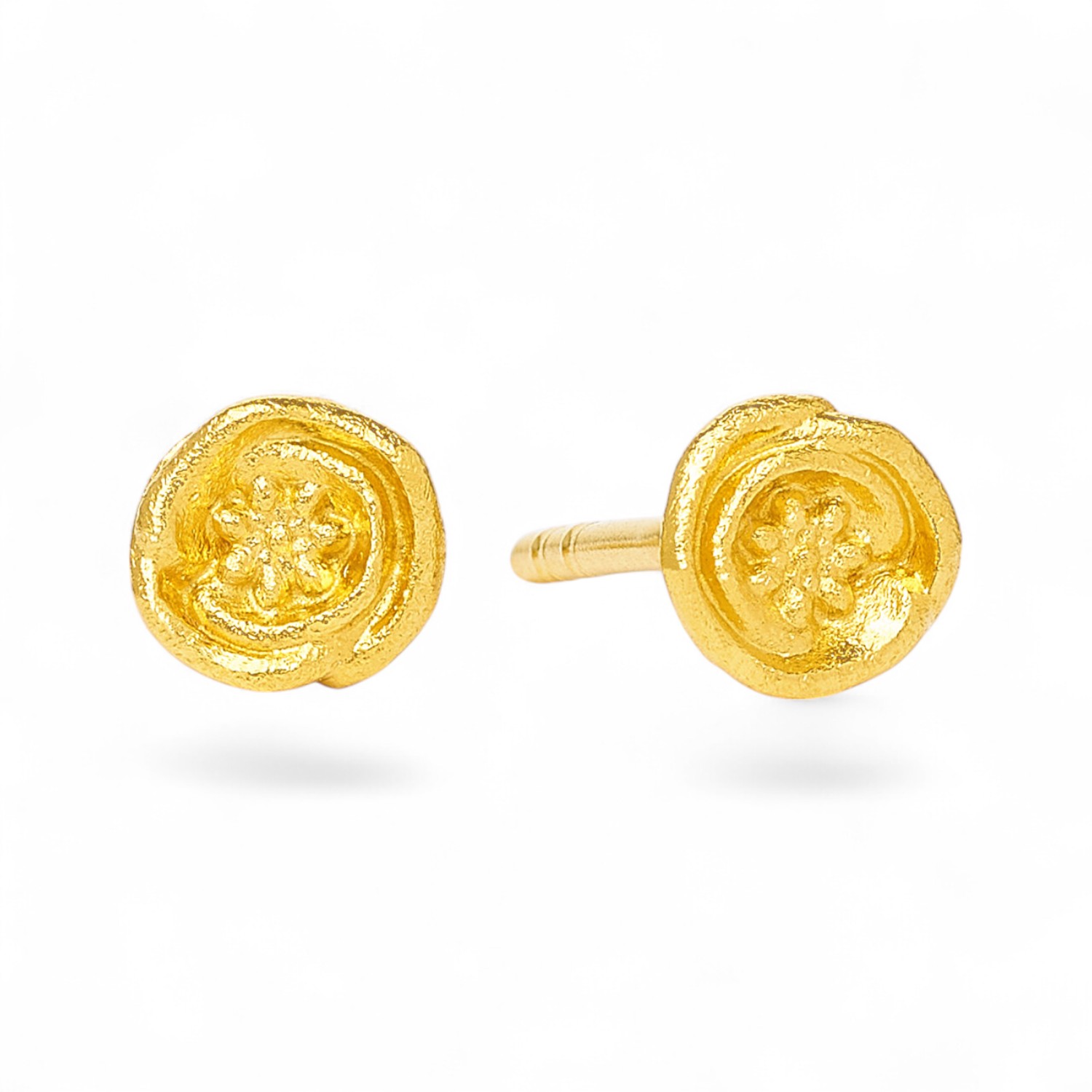 Rosi-Ohrstecker vergoldet aus 925 Silber für Damen, Ø 4,7mm, eleganter Ohrschmuck in Goldfarbe