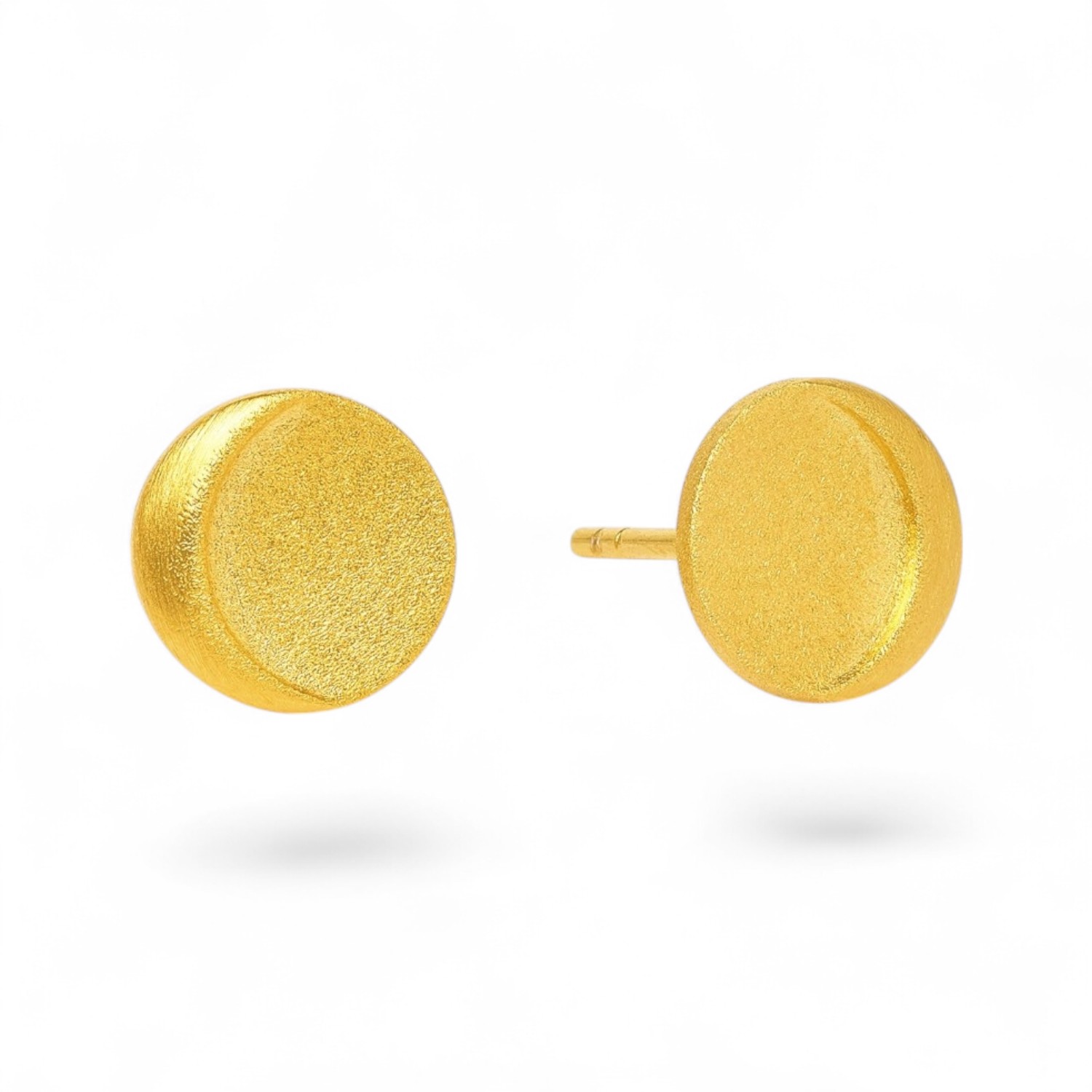 BERND WOLF Ohrstecker Luni, 925 Silber vergoldet, Ø 9mm, Damen, gold