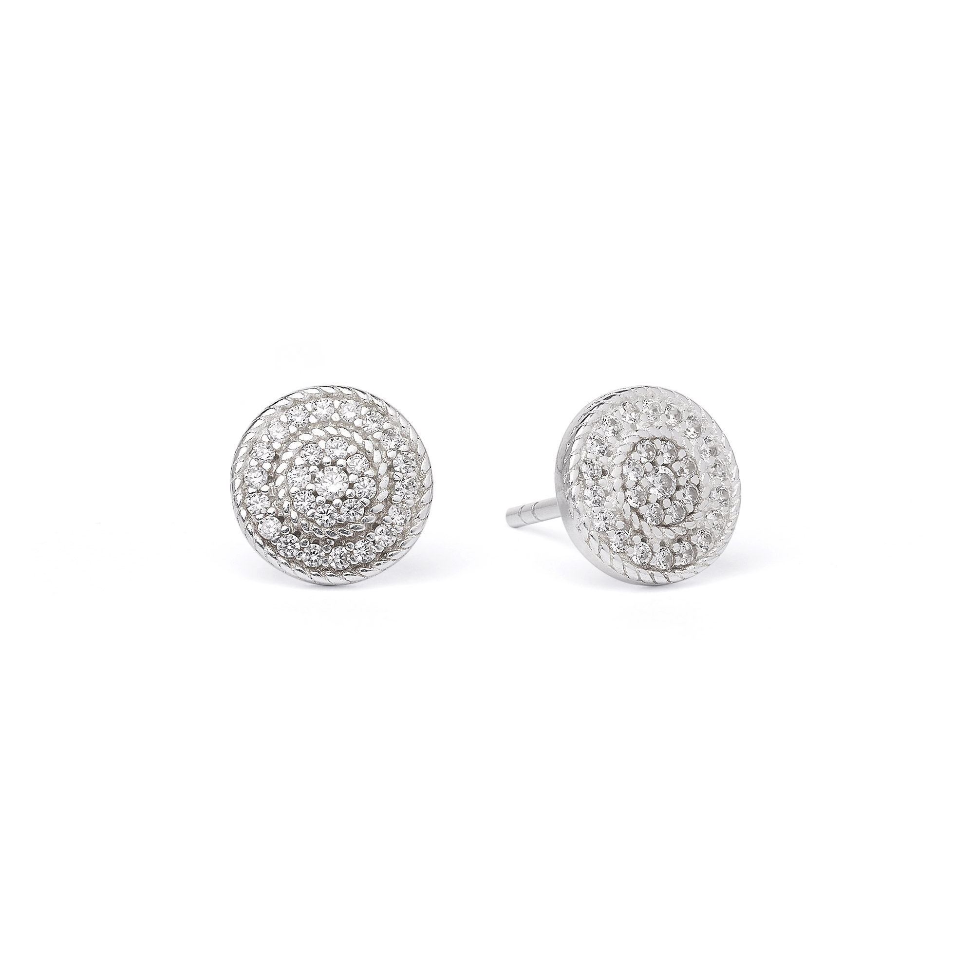 BERND WOLF Verina Ohrstecker aus 925 Silber mit Zirkonia für Damen, 8,9mm, silberfarben