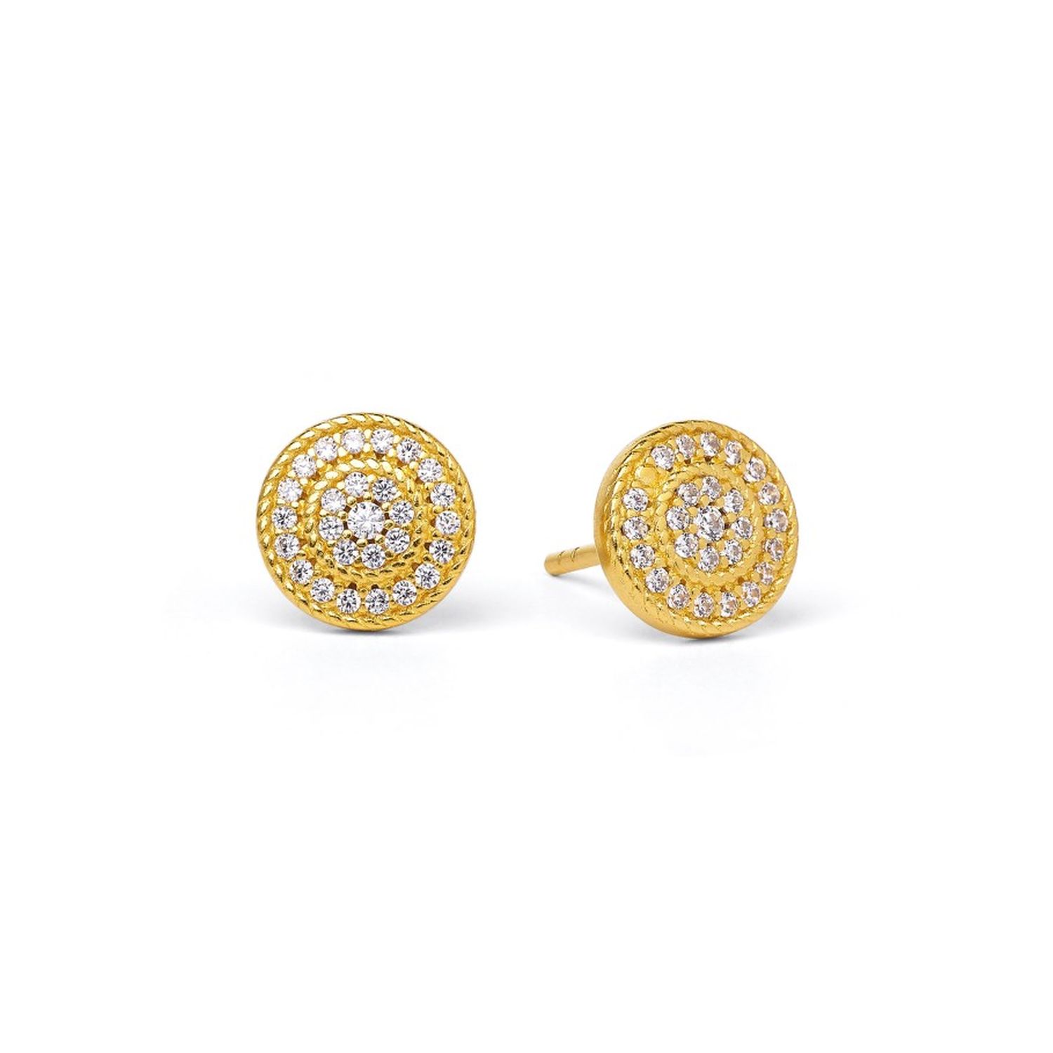 Verina Ohrstecker vergoldet von BERND WOLF mit Zirkonia für Damen, Ø 8,8mm, 925 Silber, goldfarben