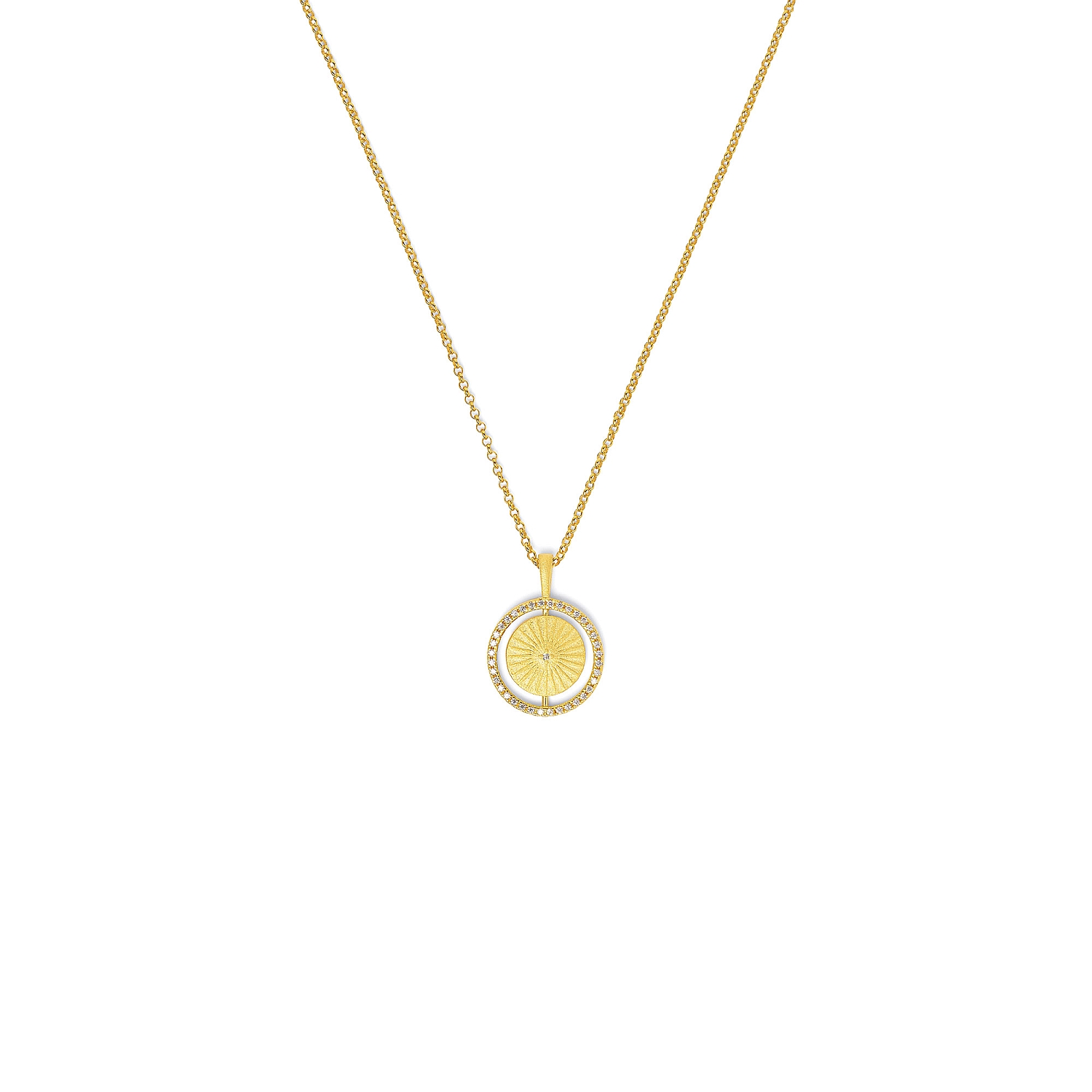 BERND WOLF Damen Kette Sun-Moon-17-KE-AH, vergoldet, 925 Silber, Zirkonia, 45+5cm, goldfarben