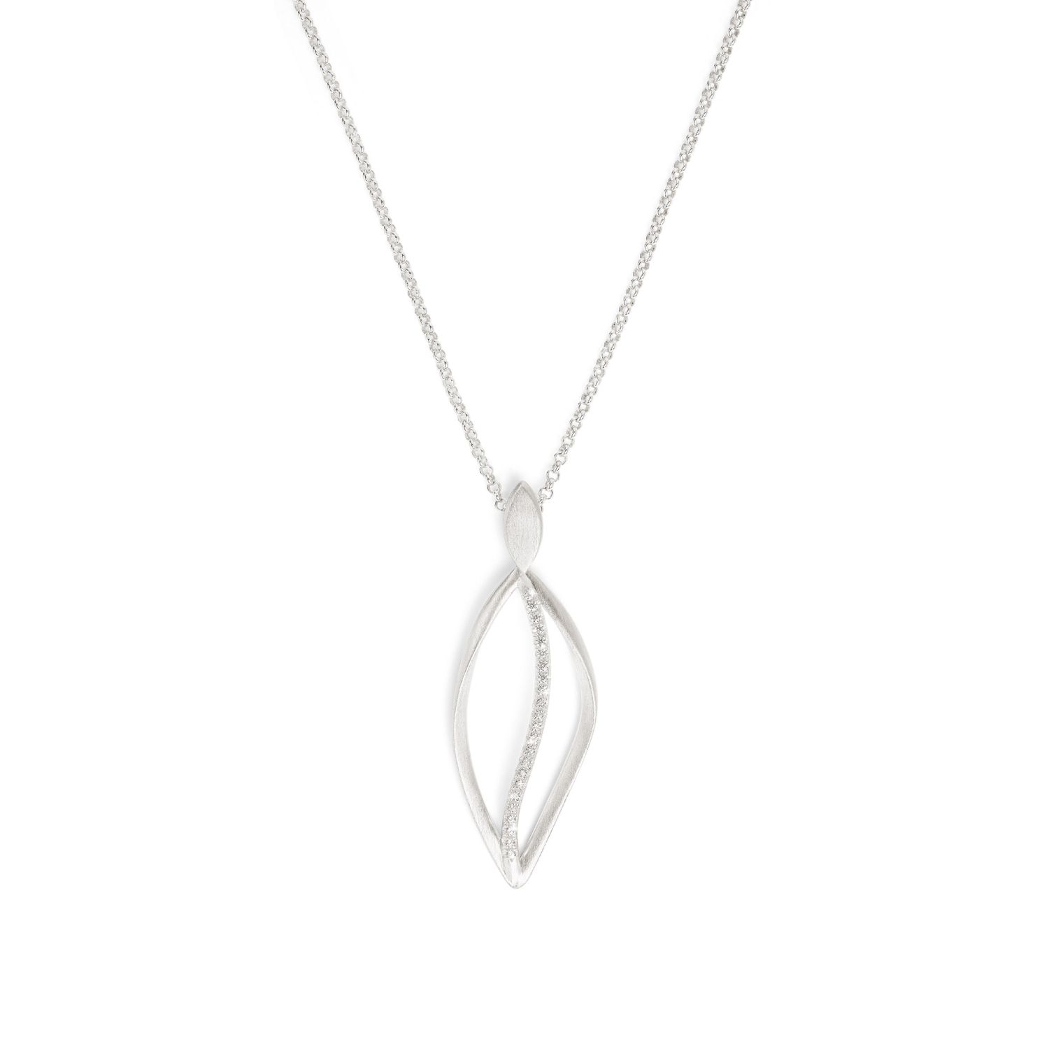BERND WOLF Swingo Kette aus 925 Sterlingsilber mit Zirkonia für Damen, 70/80 cm, silberfarben