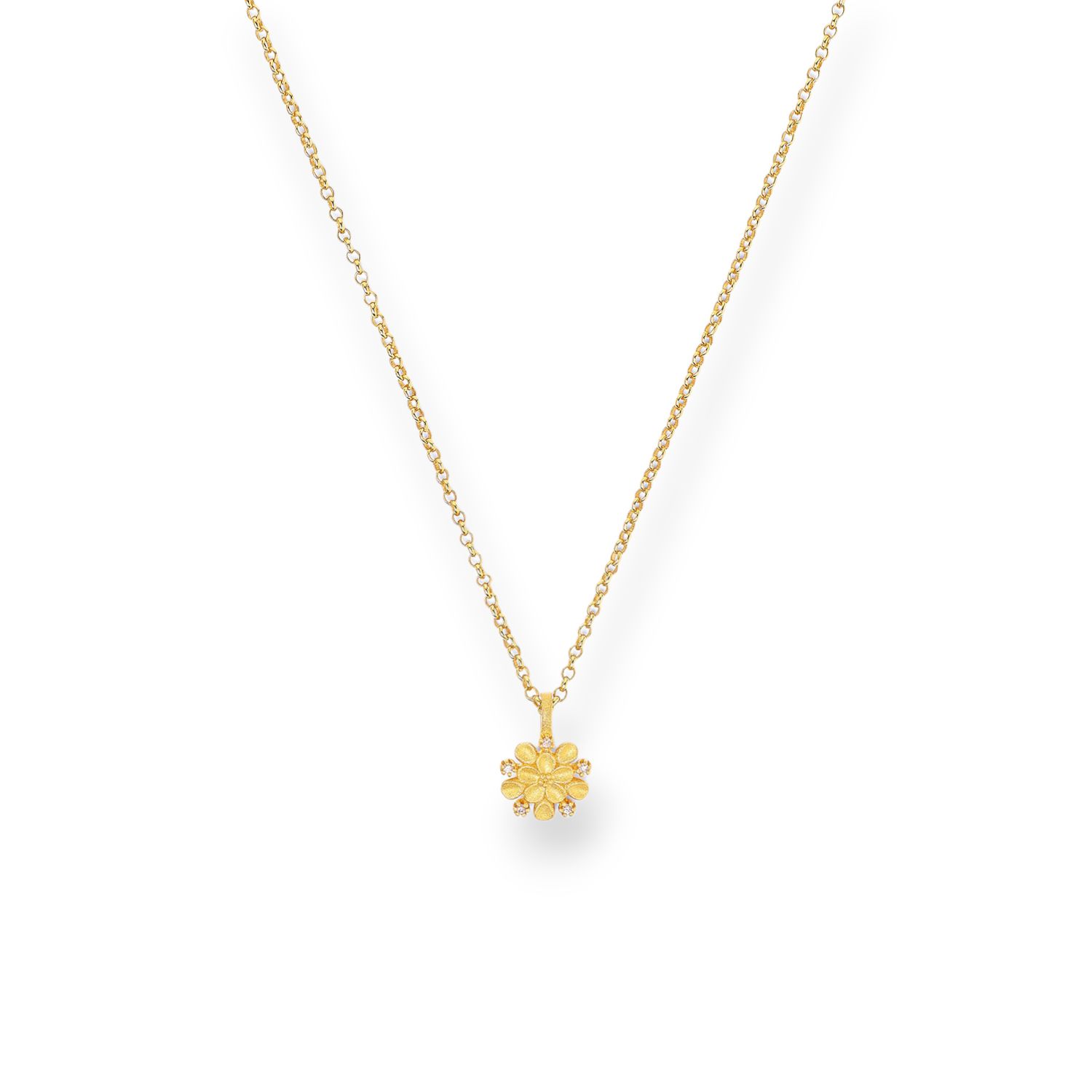 BERND WOLF Cerisa Kette 24-Karat goldplattiert Damen 925 Silber mit Zirkonia, 41/45cm, goldfarben