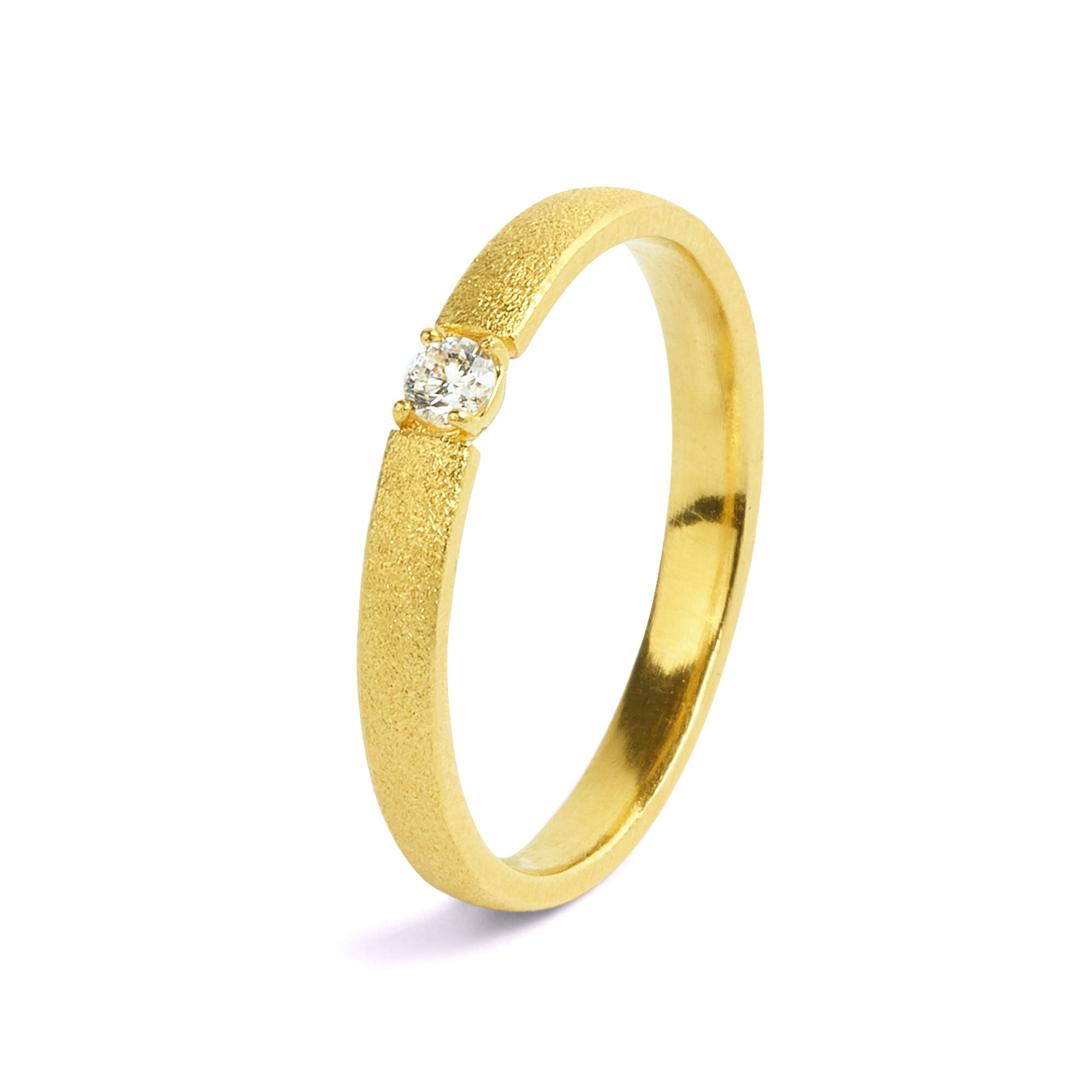 Estrella Ring von BERND WOLF – 24-Karat goldplattiert, Damenring aus 925 Silber mit Zirkonia, Größe 54