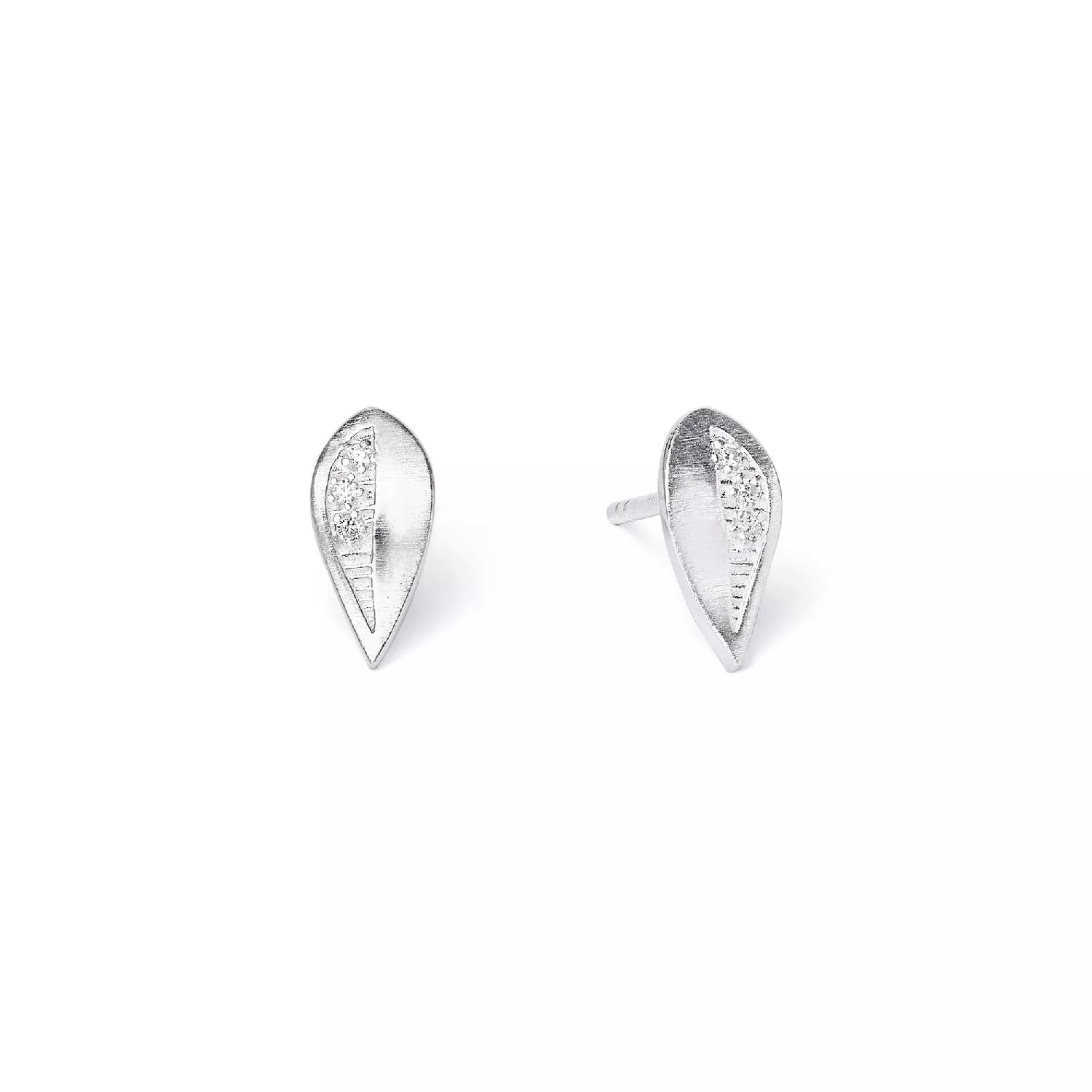 BERND WOLF Libertina Ohrstecker 925 Silber mit Zirkonia Pavé für Damen, 12mm, silberfarben