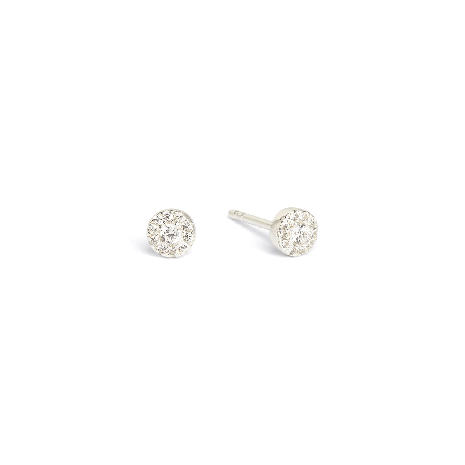 BERND WOLF Franca Ohrstecker aus 925 Silber mit Zirkonia, Ø 4,7mm, eleganter Damenschmuck in Silberfarben