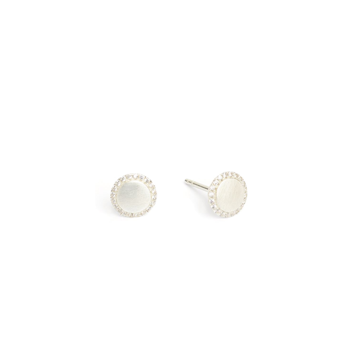 BERND WOLF Suntina Ohrstecker aus 925 Sterlingsilber mit Zirkonia, Ø 7,5mm, silberfarben für Damen