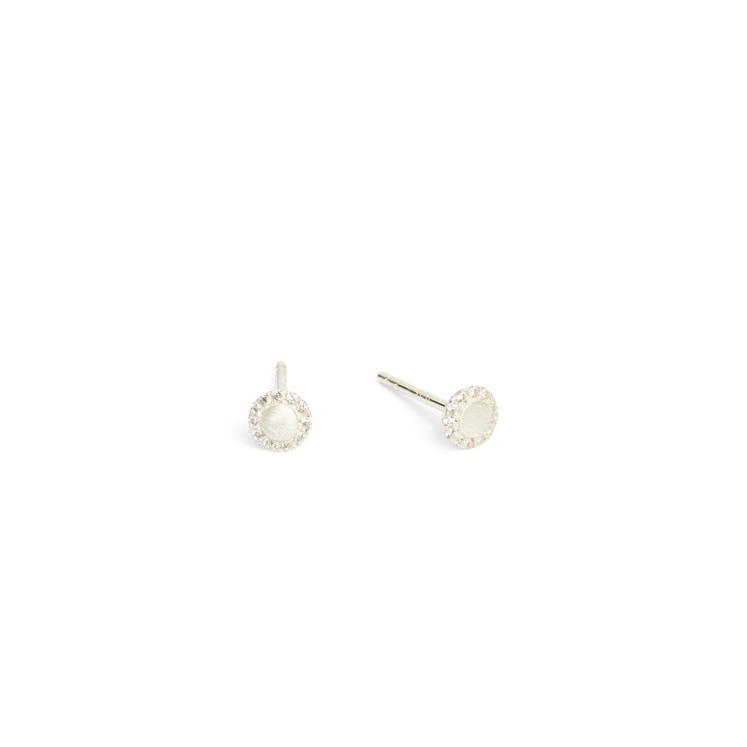 Suntini Ohrstecker von BERND WOLF aus 925 Silber mit Zirkonia, Ø 4,9mm, eleganter Damenschmuck in Silber
