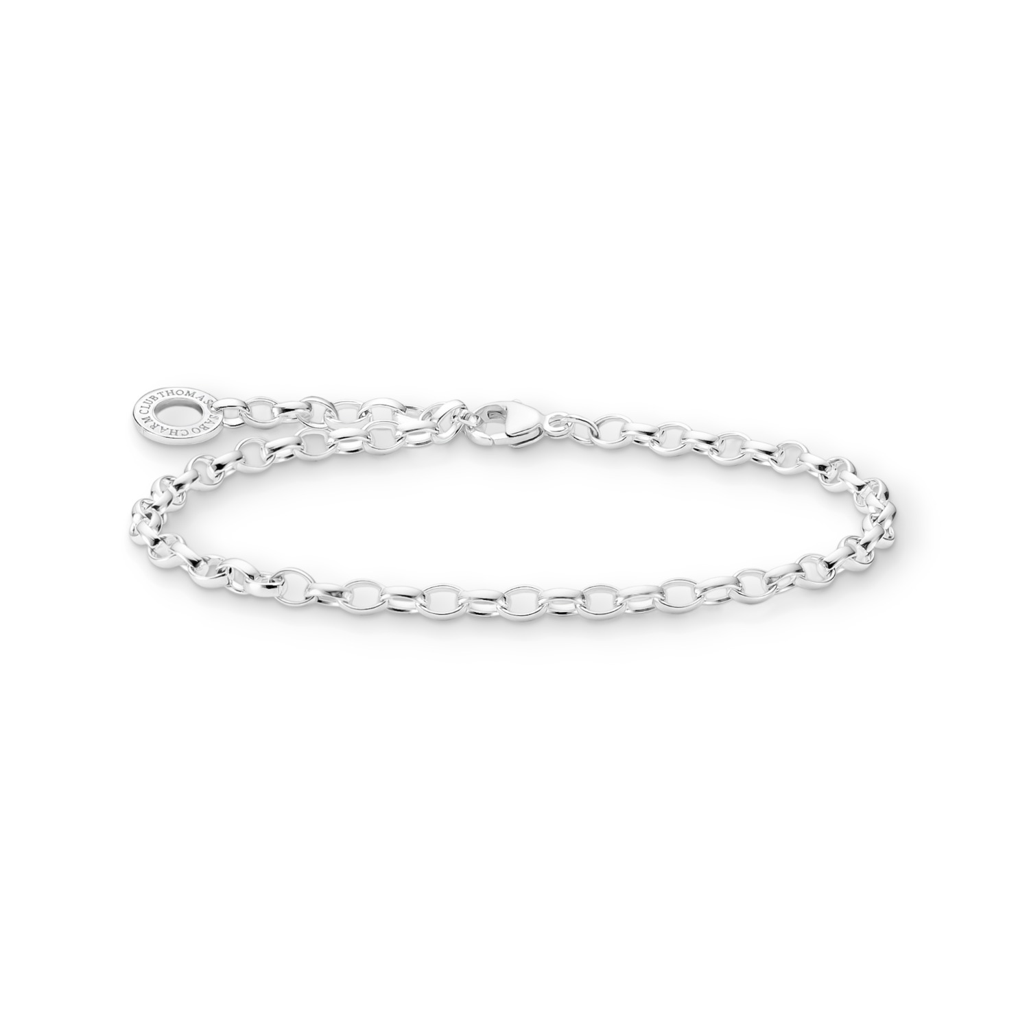 Thomas Sabo Charm-Armband für Damen aus 925er Silber, silberfarben, 14 cm Kettenlänge, eleganter Armschmuck