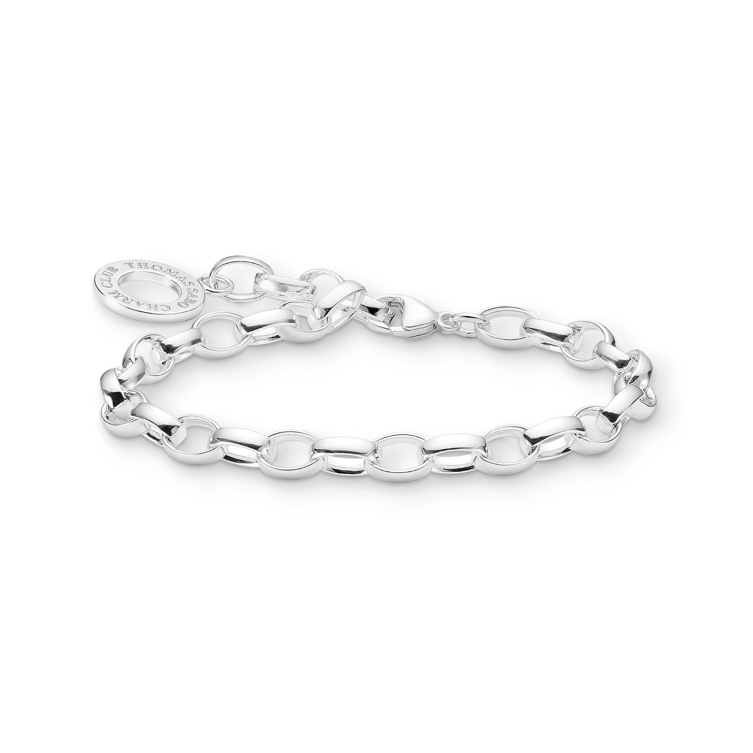 Thomas Sabo Charm-Armband für Damen aus 925er Silber, 20 cm lang, silberfarben, eleganter Armschmuck