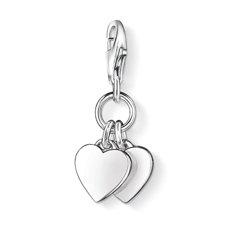 Thomas Sabo Charm-Anhänger Zwei Herzen, Silber, für Damen