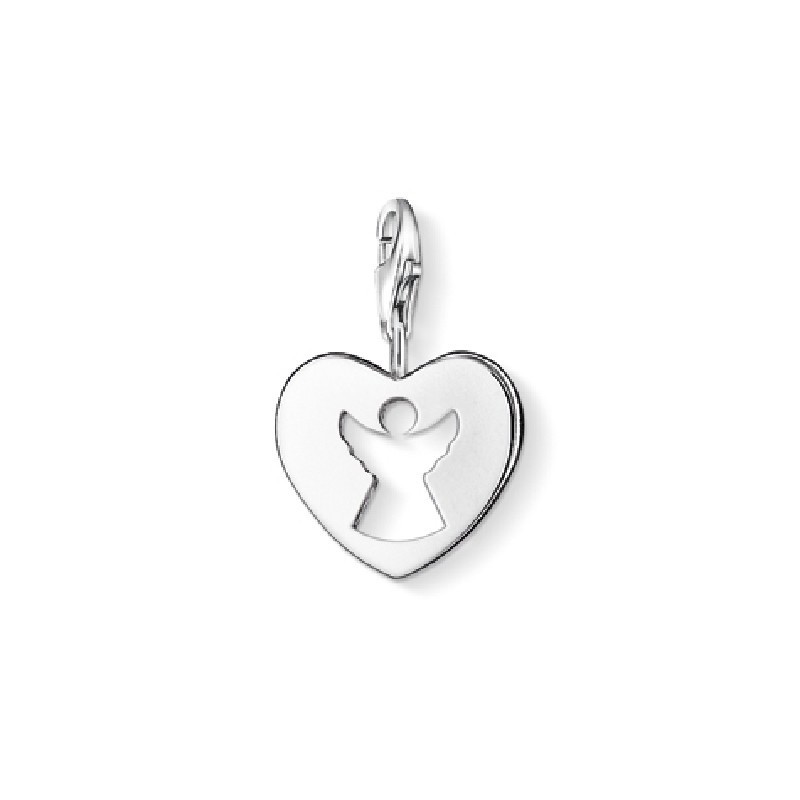 Thomas Sabo Charm-Anhänger Schutzengel für Damen aus Silber, 16x24mm, silberfarben, eleganter Schmuck