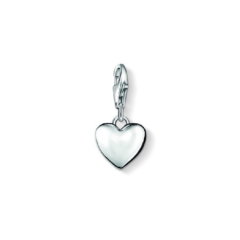 Thomas Sabo Charm-Anhänger Herz aus 925 Silber für Damen, silberfarben, 10x20 mm