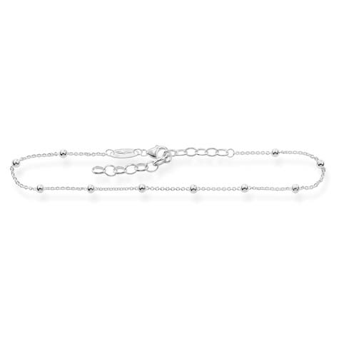 Thomas Sabo Damen Fußkette aus Silber, Größe xx22, elegante silberfarbene Schmuck für den Sommer