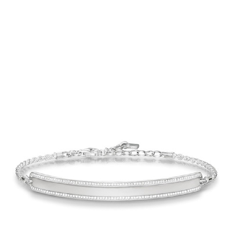 Thomas Sabo ID Armband für Damen, 925 Silber mit Zirkonia, Armschmuck in Silber