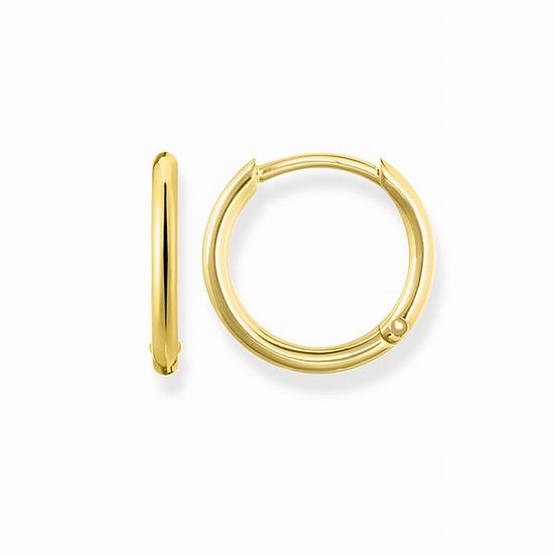 Thomas Sabo vergoldete Creolen für Damen aus 925 Silber, goldfarben, ca. 15x1,8mm Ohrschmuck
