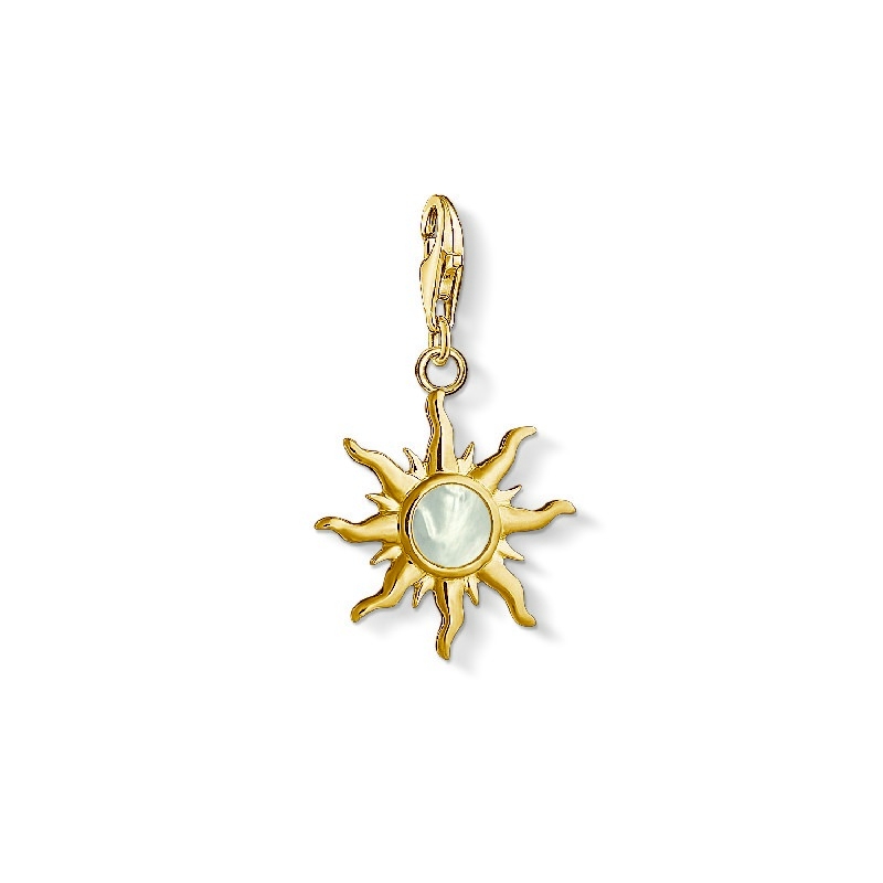 Thomas Sabo Charm-Anhänger für Damen, goldfarben, vergoldetes Silber, 17x30 mm, elegantes Schmuckstück