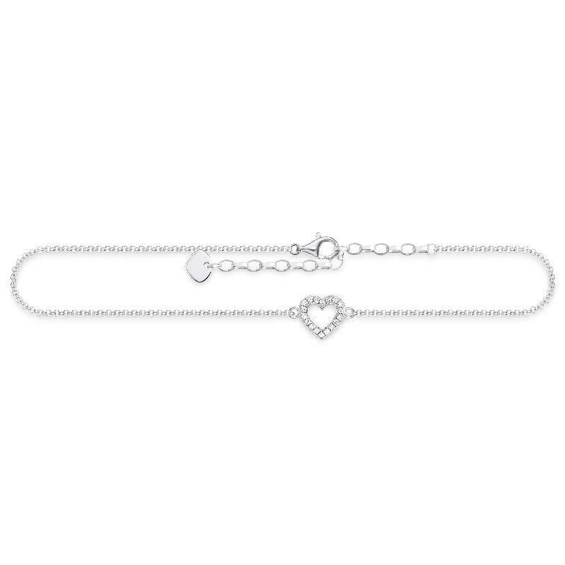 Thomas Sabo Damen Fußkette aus Silber, 10x10x22 cm, elegantes Design in silberfarben