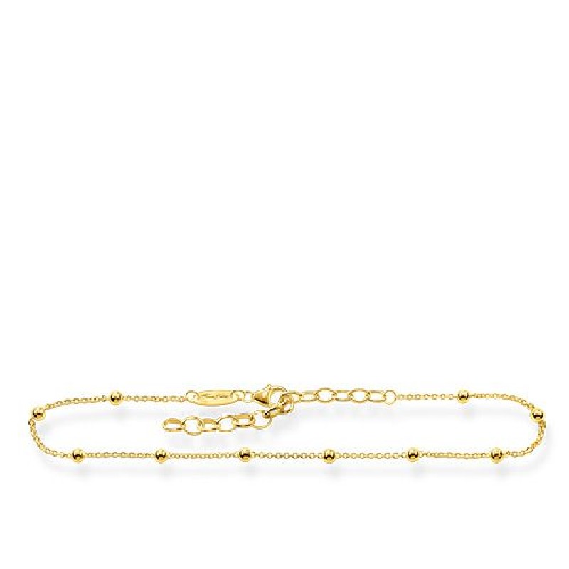 Thomas Sabo Fußkette Damen aus vergoldetem Silber in Gold, Größe xx22 – Eleganter Schmuck für den Sommer