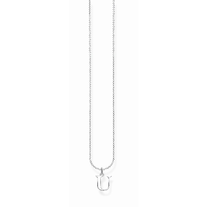 Thomas Sabo Damen Kette Buchstabe U, 925 Silber, Länge 40/42/45 cm - silber