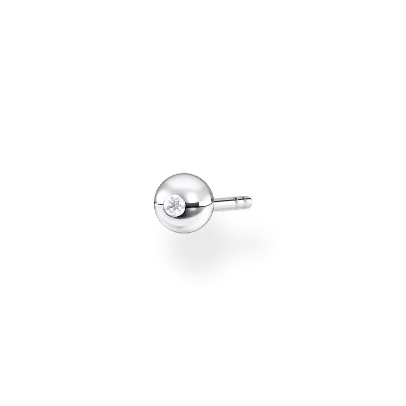 Thomas Sabo Damen Ohrstecker 925 Silber, Zirkonia - Einzel, silberfarben