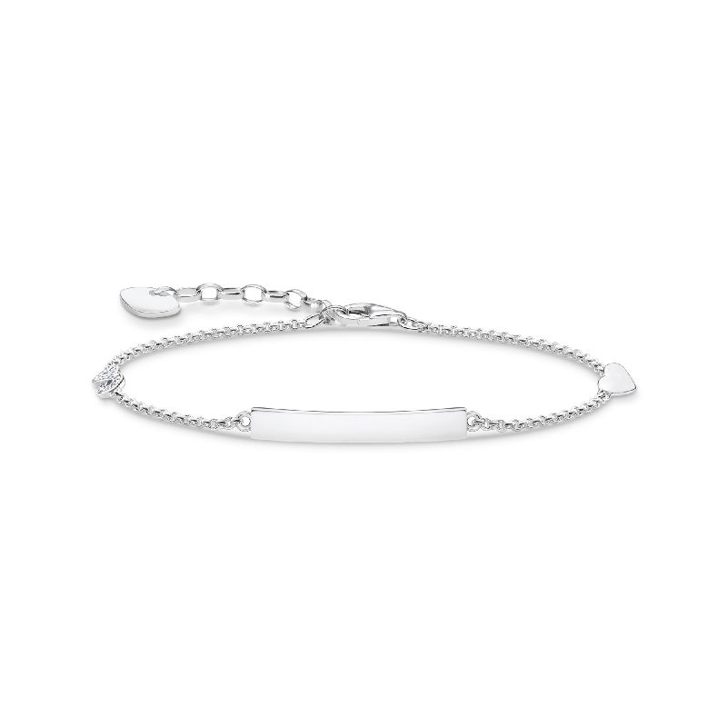 Thomas Sabo Damen Armband aus 925 Sterlingsilber mit weißen Zirkonia, 19 cm, silberfarben