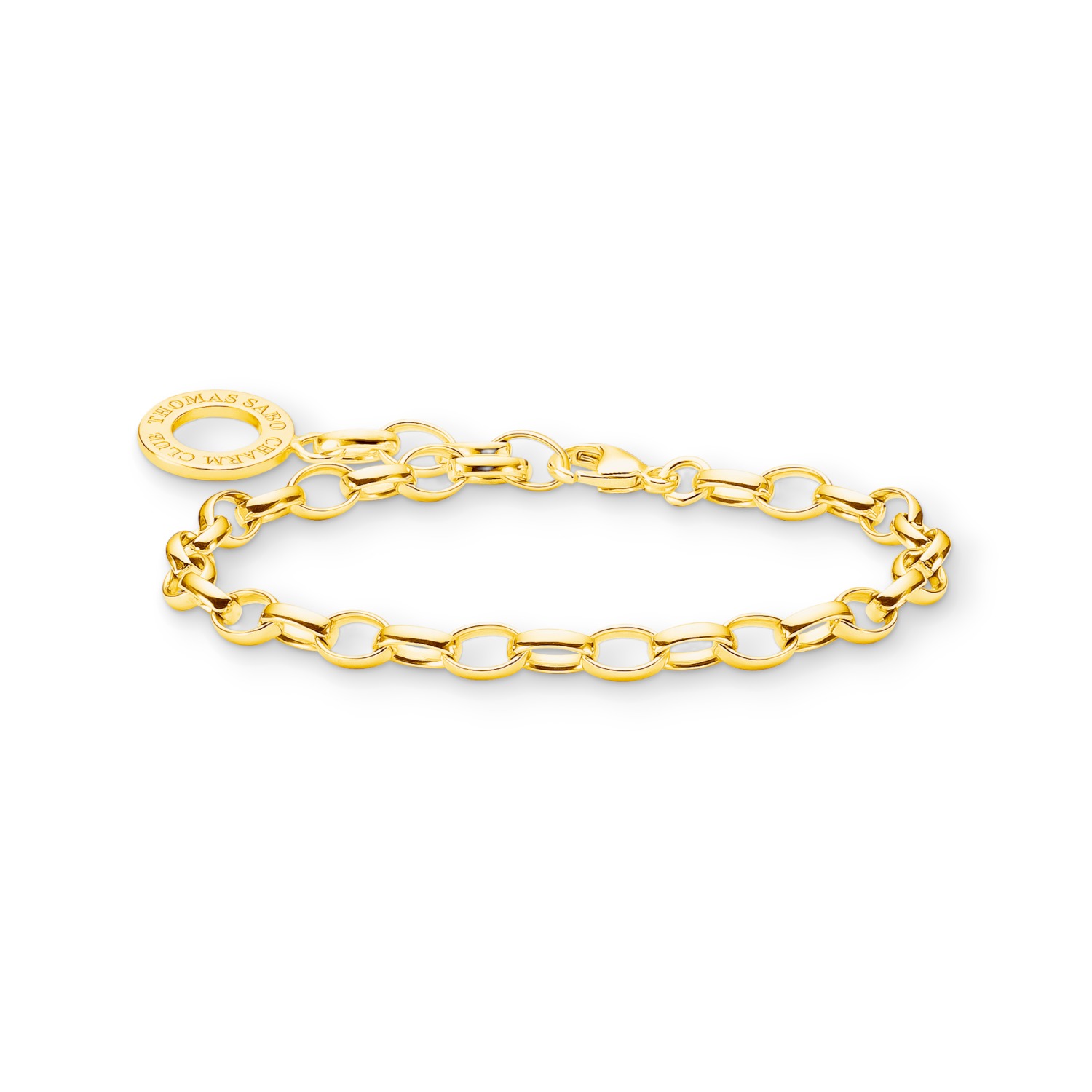 Thomas Sabo Charm-Armband für Damen, 925er Silber vergoldet, 19,5cm