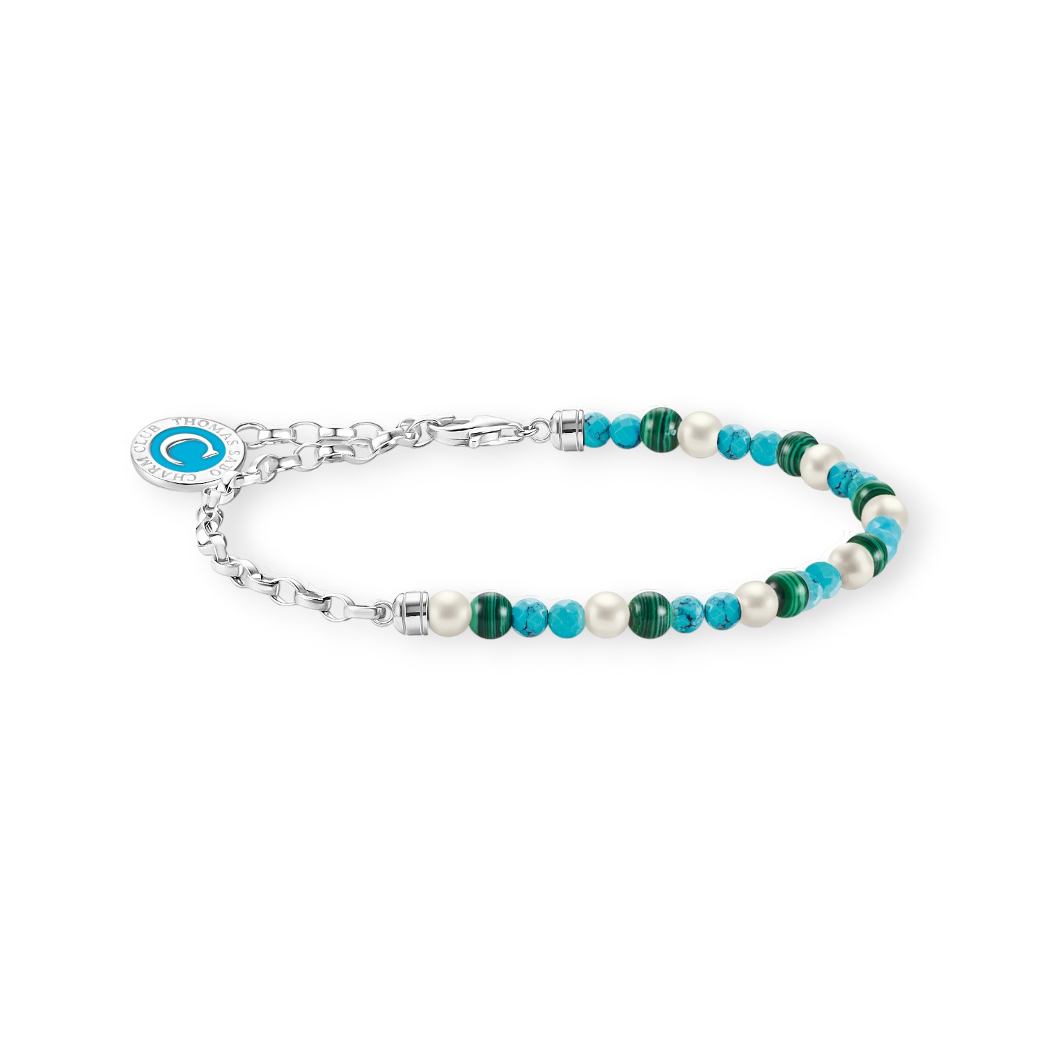 Thomas Sabo Charm-Armband Damen 925 Silber, Süßwasserperlen, 14-17cm