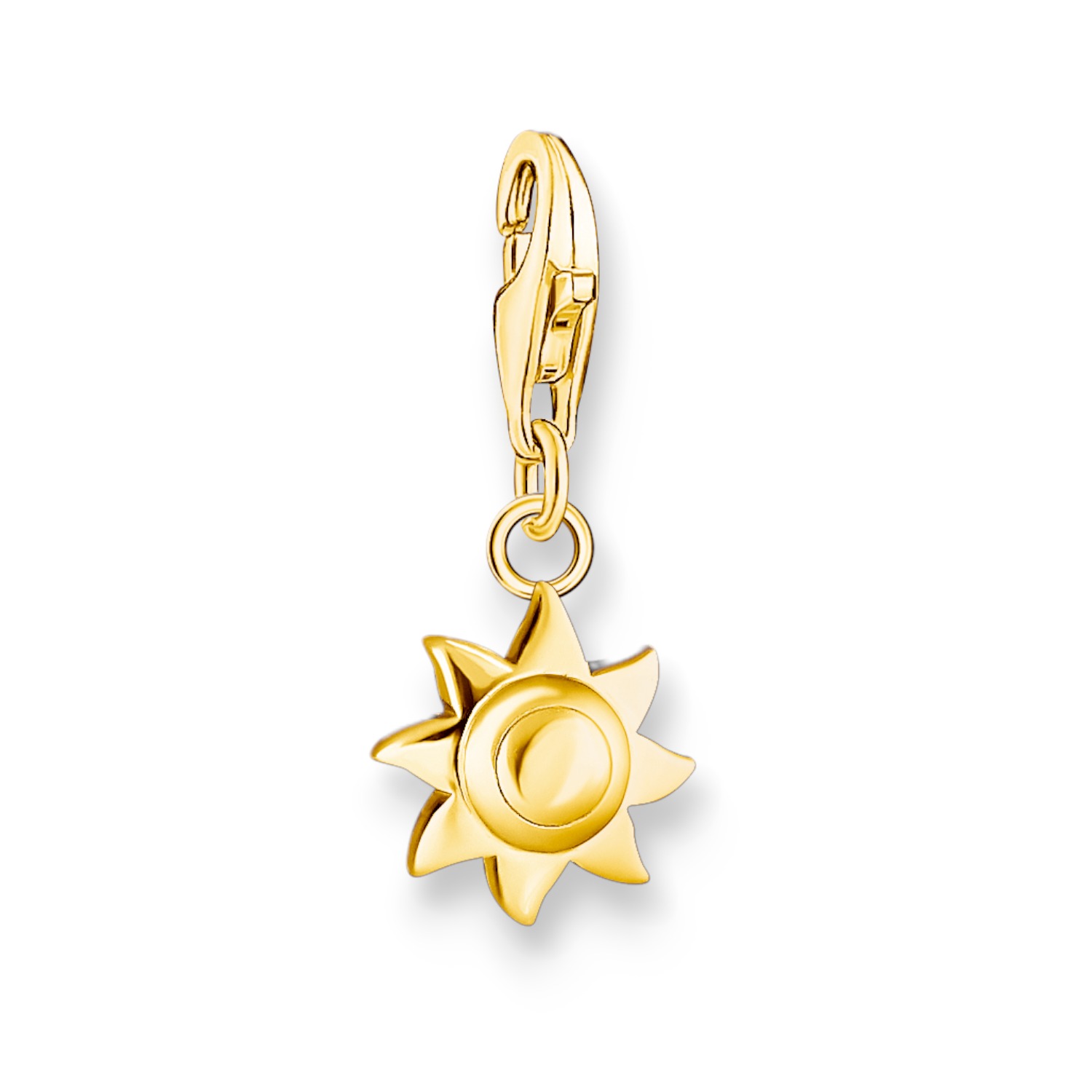 Thomas Sabo Charm-Anhänger Sonne für Damen, goldfarben, 925 Silber vergoldet, 10x22 mm