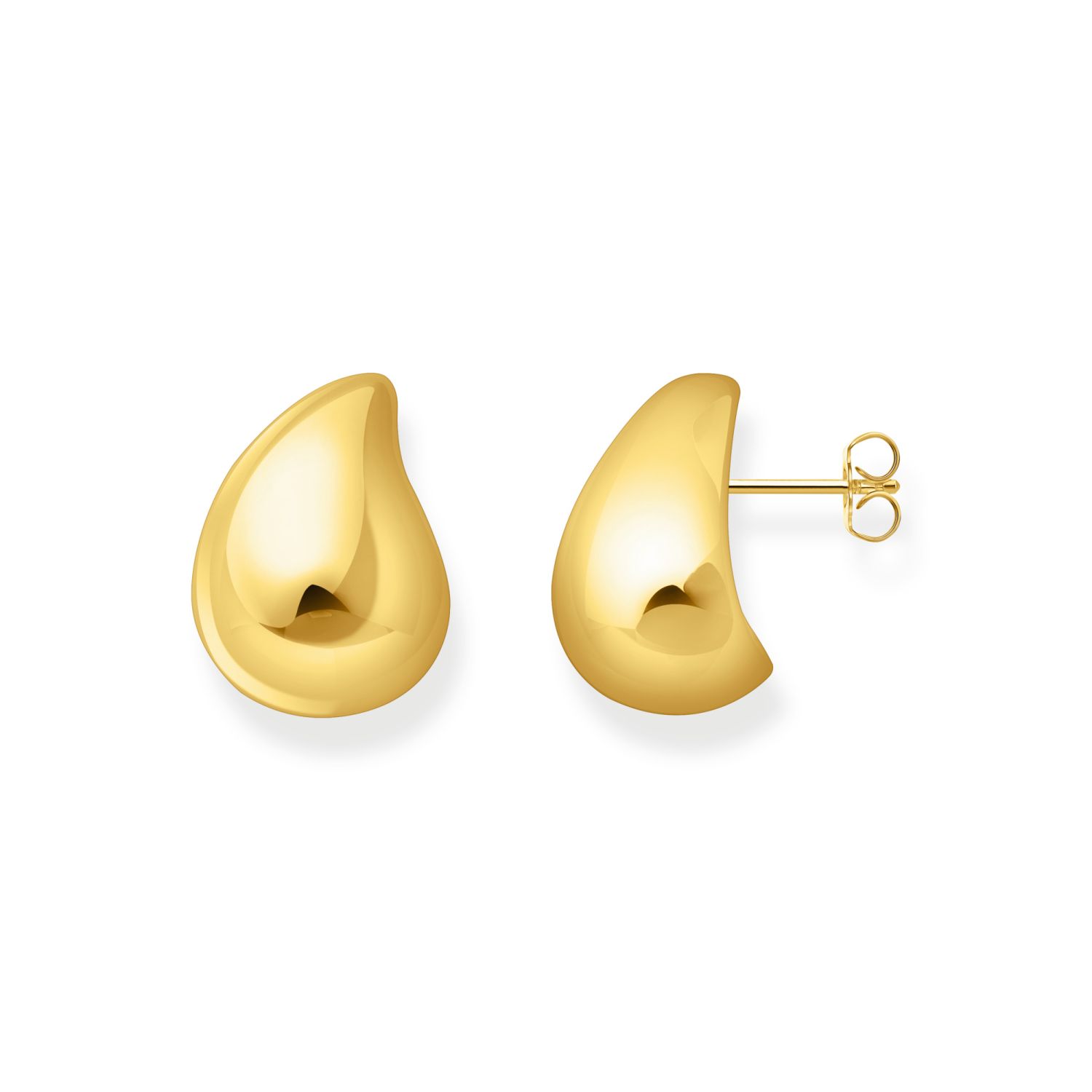 Thomas Sabo Ohrstecker Damen, Vergoldetes Silber 925, Tropfenform, 22mm - Gold
