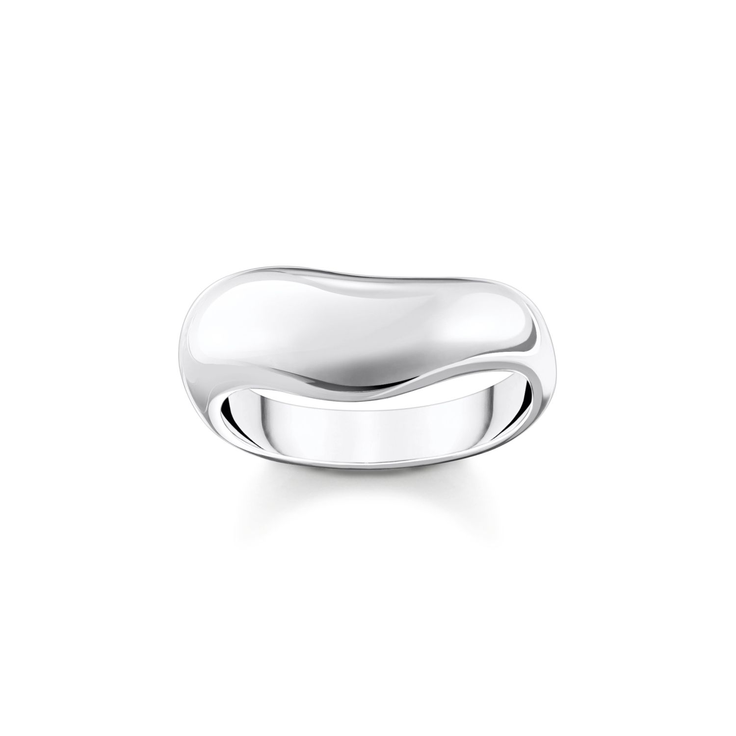 Thomas Sabo Damen Ring 925 Silber, Geschwungene Form, Größe 54 - Silberfarben
