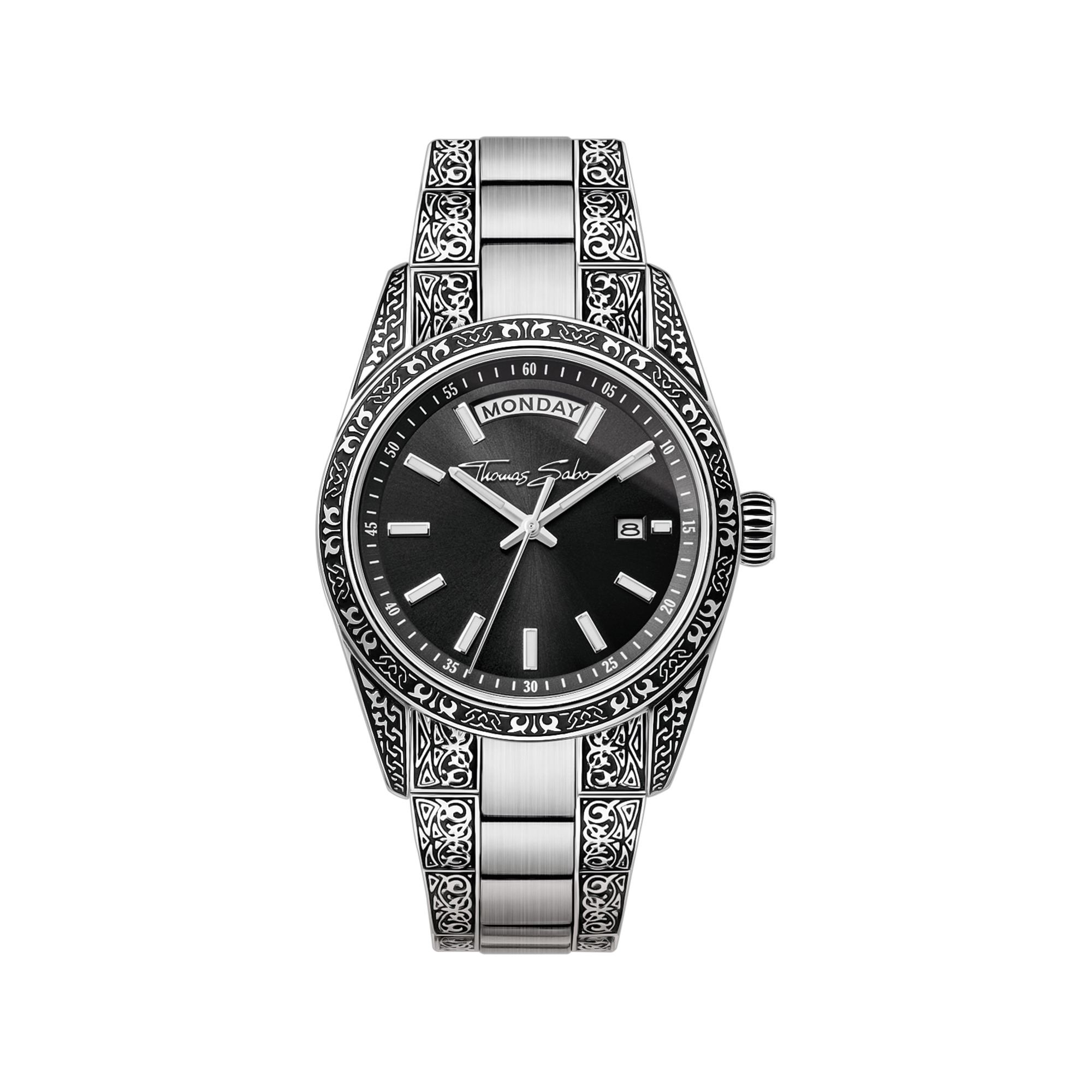 Thomas Sabo Rebel at Heart Revive Uhr 36mm Edelstahl Quarz schwarz/silber für Herren & Damen