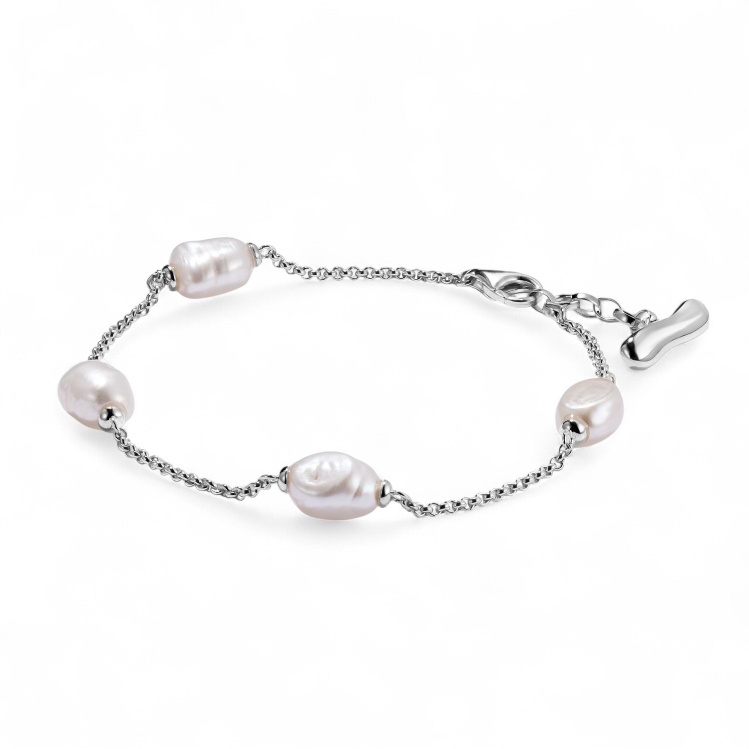 Thomas Sabo Armband mit Süsswasser-Perlen in Silber für Damen – Natural Beauty, 16-19 cm