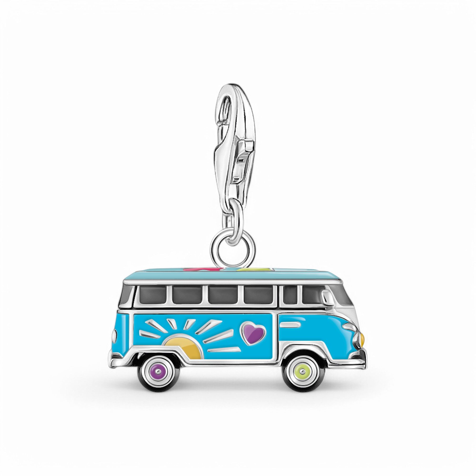 Thomas Sabo Charm-Anhänger Hippie-Bus, 925 Silber, bunt für Damen