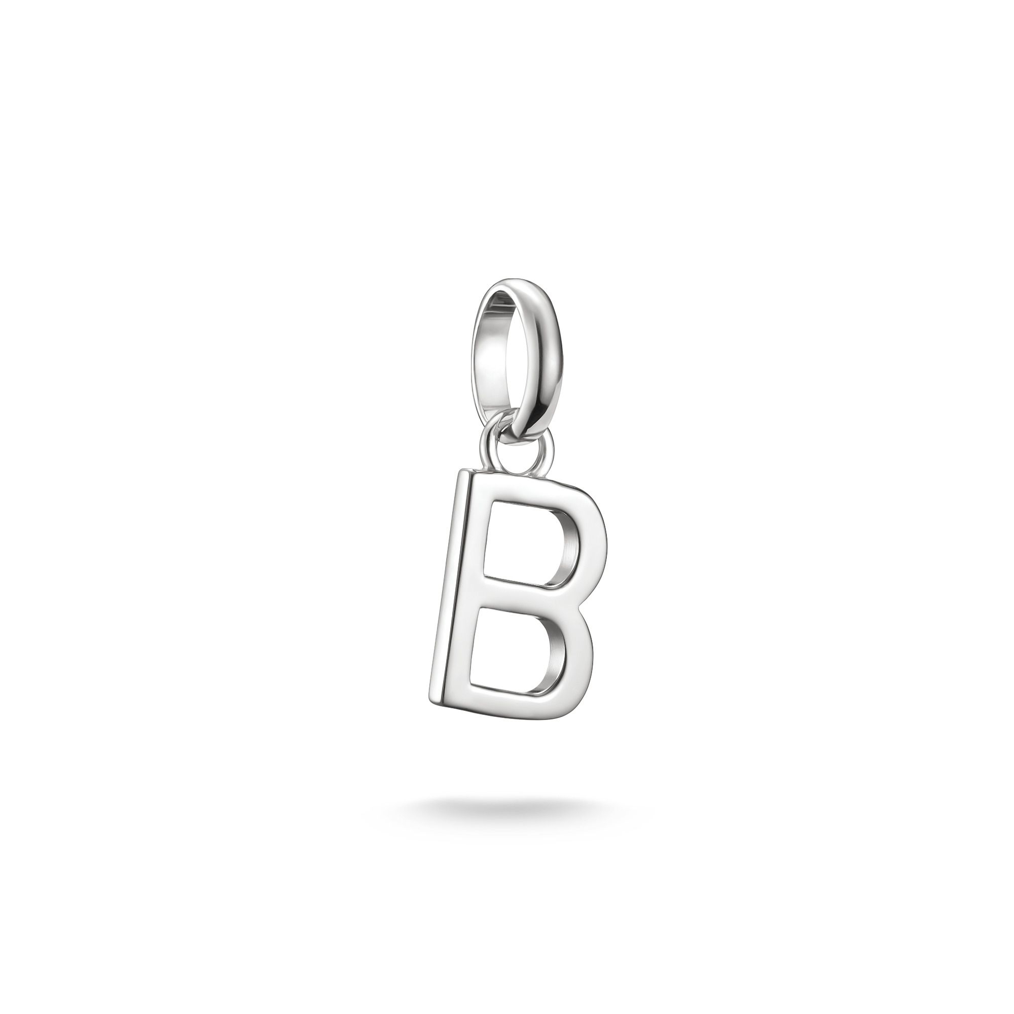Thomas Sabo Charm-Anhänger Buchstabe B aus 925 Silber für Damen, 18x7mm, silberfarben