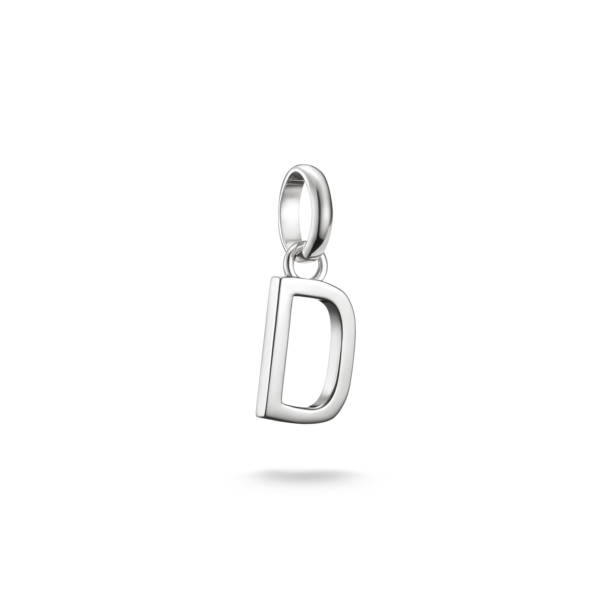 Thomas Sabo Charm-Anhänger Buchstabe D aus 925 Silber für Damen, Herren und Kinder, 18x7mm, silberfarben