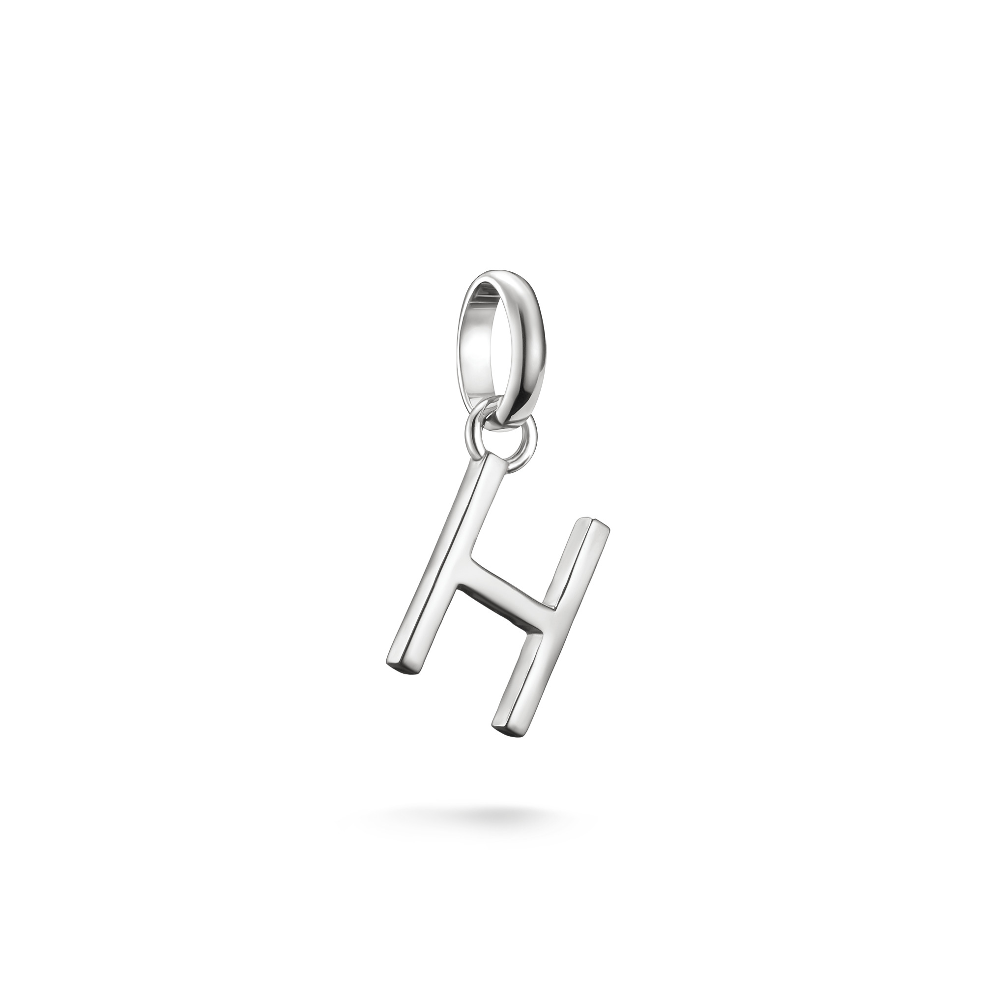 Thomas Sabo Charm-Anhänger Buchstabe H aus 925 Silber für Damen, Herren und Kinder, 18x7mm, silberfarben