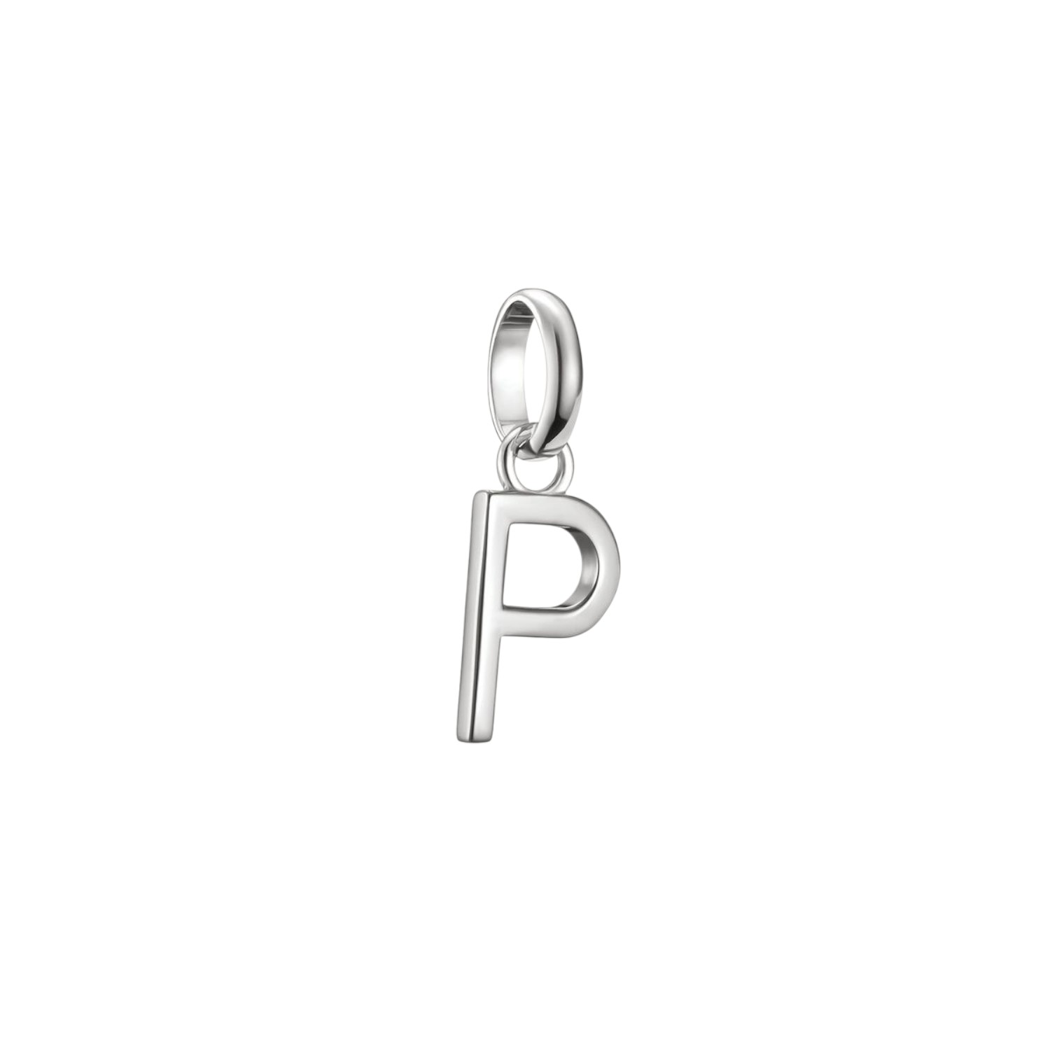 Thomas Sabo Charm-Anhänger Buchstabe P aus recyceltem 925 Silber für Damen, 18x7mm, silberfarben