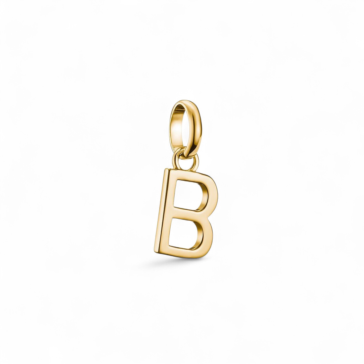 Thomas Sabo Charm-Anhänger Buchstabe B aus 18k vergoldetem 925 Silber für Damen, goldfarben, 18x7mm